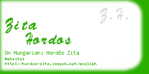 zita hordos business card