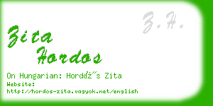 zita hordos business card